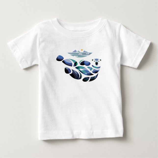 Entspannter Polar-Bär Baby T-shirt (Vorderseite)