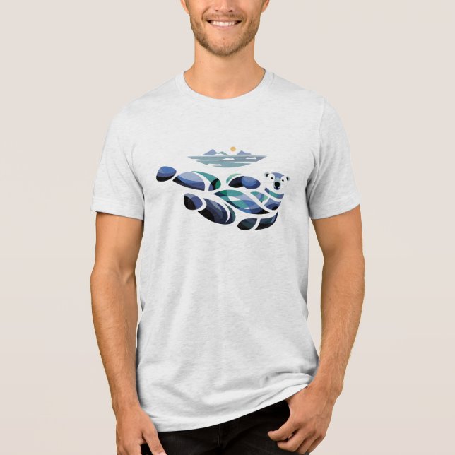 Entspannter Polar-Bär Tri-Blend Shirt (Vorderseite)