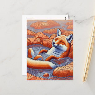 Entspannter Rotfuchs Postkarte