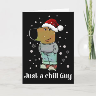 Entspannter Typ Hund mit Weihnachtsmütze Lustiger Karte