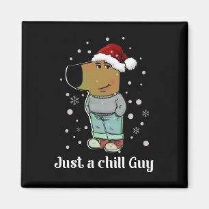 Entspannter Typ Hund mit Weihnachtsmütze Lustiger  Magnet
