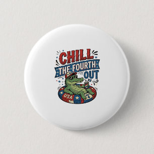 Entspannter Vierter lustiger Alligator Sommer-Shir Button