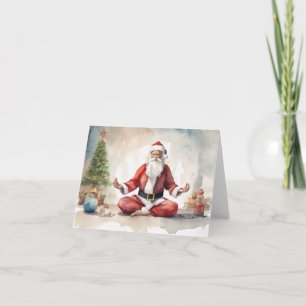 Entspannter Weihnachtsmann beim Yoga Feiertagskarte