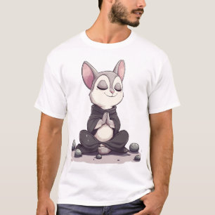 Entspannter Zuckerkleider in Pose der Meditation m T-Shirt
