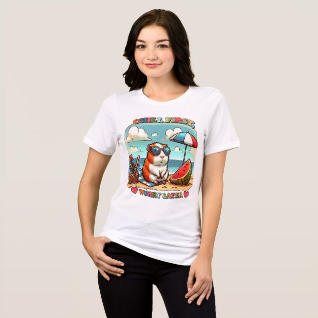 Entspanntes Capybara Tri-Blend Shirt (Vorderseite voll)