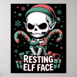 Entspanntes Elfengesicht Lustiges Weihnachten Süß Poster