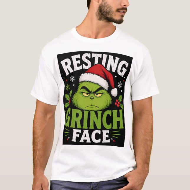 Entspanntes Grinch-Gesicht T-Shirt (Vorderseite)