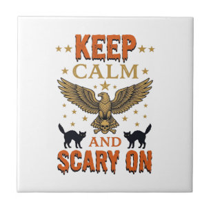 Entspanntes gruseliges Vintage-Halloween-Vektordes Fliese