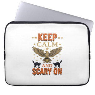 Entspanntes gruseliges Vintage-Halloween-Vektordes Laptopschutzhülle