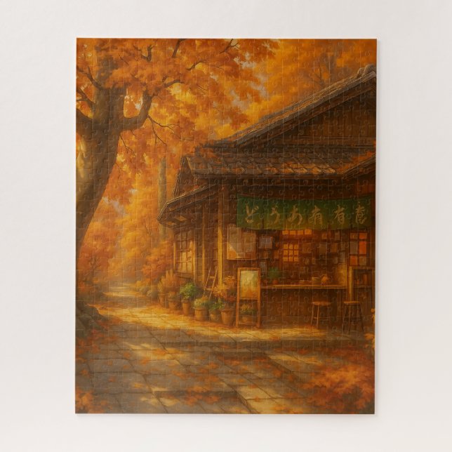 Entspanntes Herbstcafe-Puzzle Puzzle (Vertikal)