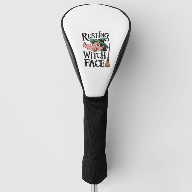 Entspanntes Hexengesicht Golf Headcover (Vorderseite)