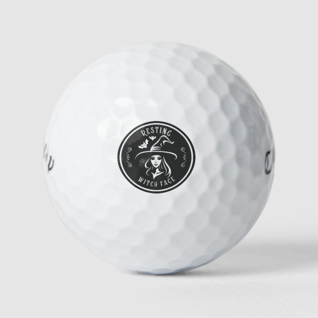 Entspanntes Hexengesicht | Halloween-Golfturniere  Golfball (Vorderseite)