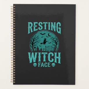 Entspanntes Hexengesicht Halloween-Hexen-Design Planer