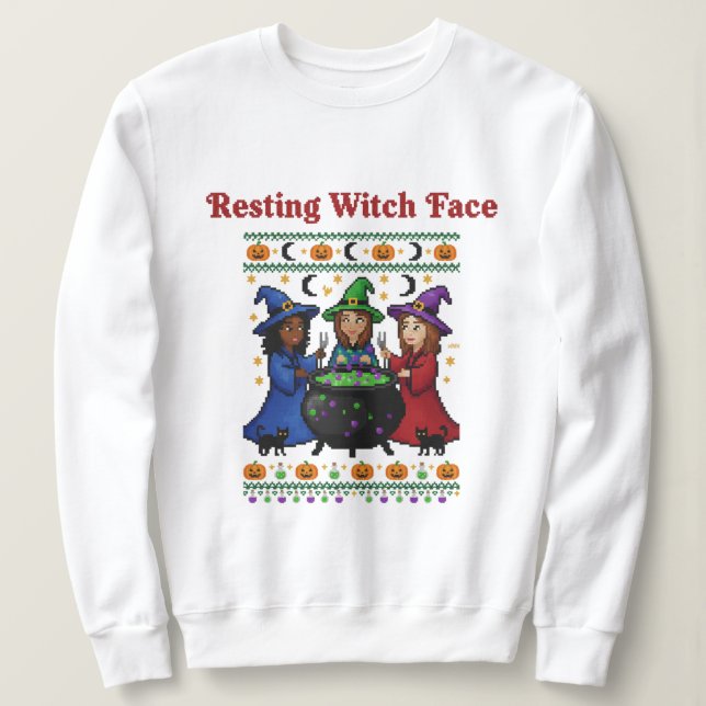 Entspanntes Hexengesicht Sweatshirt (Design vorne)