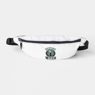 Entspanntes Hexengesicht Vintage Halloween-Design_ Bauchtasche