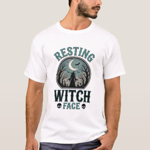 Entspanntes Hexengesicht Vintage Halloween-Design_ T-Shirt
