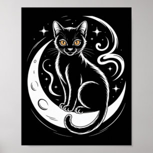 Entspanntes Katze Lotusblume Yoga Meditation Tee _ Poster