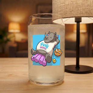 Entspanntes Nashorn Party-Tier Lustiger Cartoon Dosenglas