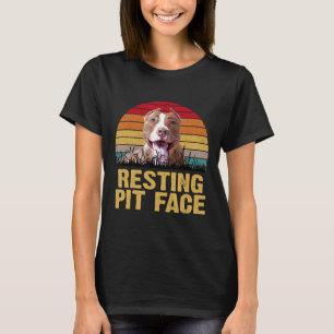Entspanntes Pitbull-Gesicht Vintage Pitbull-Hunde T-Shirt