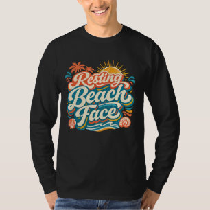 Entspanntes Strandgesicht Retro Sommer Küsten-Vibe T-Shirt