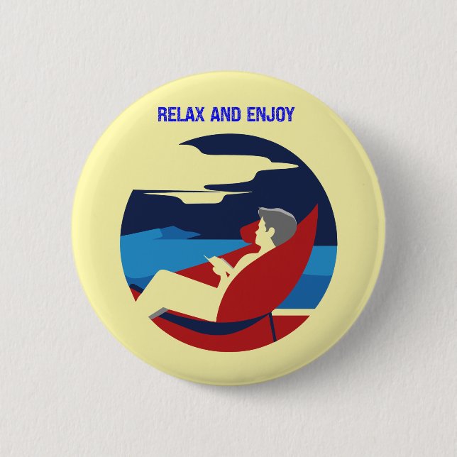 Entspanntes und leises Grafikdesign Button (Vorderseite)