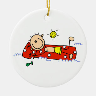 Entspannung auf Luftmatraze Keramik Ornament