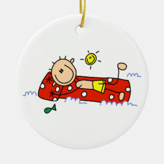 Entspannung auf Luftmatraze Keramik Ornament