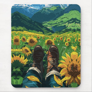 Entspannung im Sonnenblumenparadies Mousepad