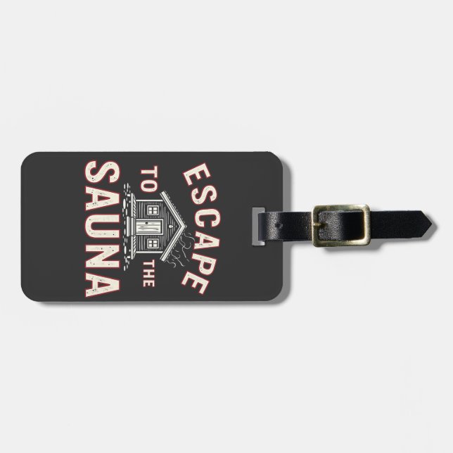 Entspannung in der Sauna Funny Wellness-Center Day Gepäckanhänger (Vorderseite horizontal)