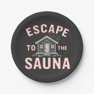 Entspannung in der Sauna Funny Wellness-Center Day Pappteller