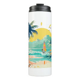 Entspannungsstrand für den Sommer Thermosbecher