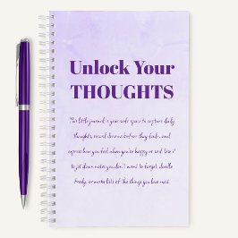 Entsperren Sie Ihre Gedanken Motivierend lila Note Notizbuch