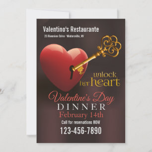 Entsperren Sie Ihre Herz Valentine's Verkauf Werbe Einladung