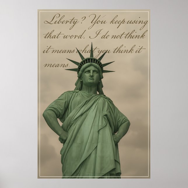 Enttäuschte Freiheitsstatue Poster (Vorne)