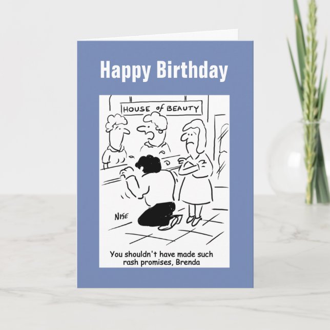 Enttäuschter Ehemann in Beauty Salon Karte (Vorderseite)