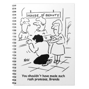 Enttäuschter Ehemann in Beauty Salon Notizblock