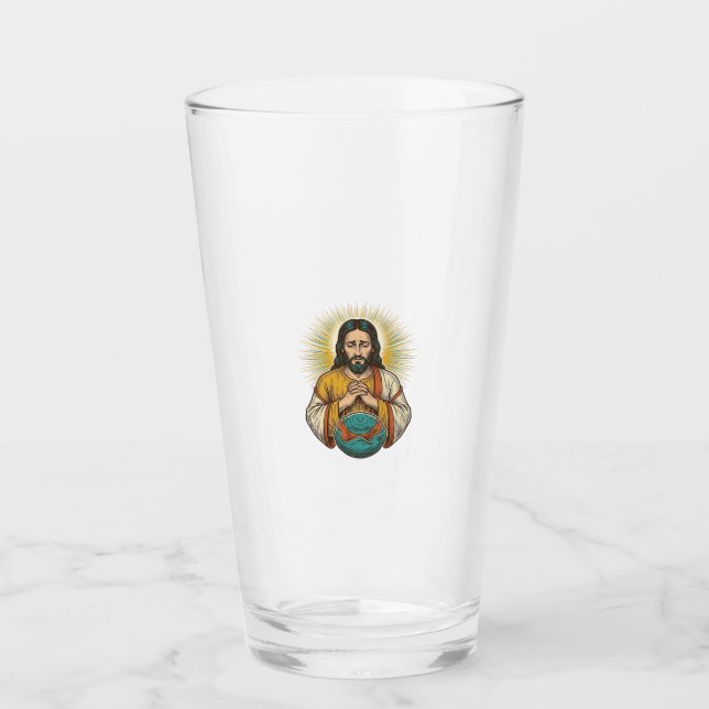 Enttäuschter Jesus Luftballon Gym Fail Glas (Vorderseite)
