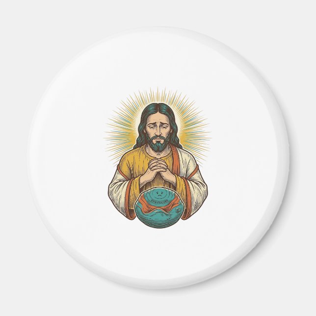 Enttäuschter Jesus Luftballon Gym Fail Magnet (Vorne)