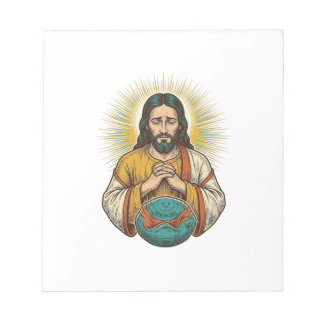 Enttäuschter Jesus Luftballon Gym Fail Notizblock