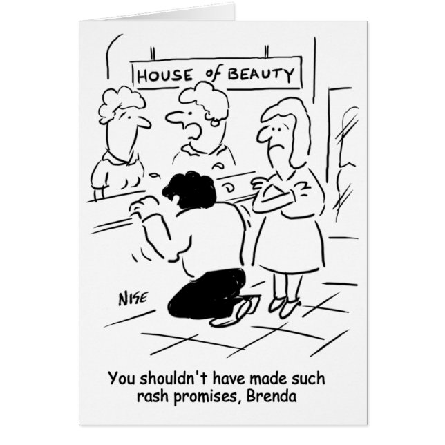 Enttäuschter Mann im Beauty Salon. Funny (Vorne)