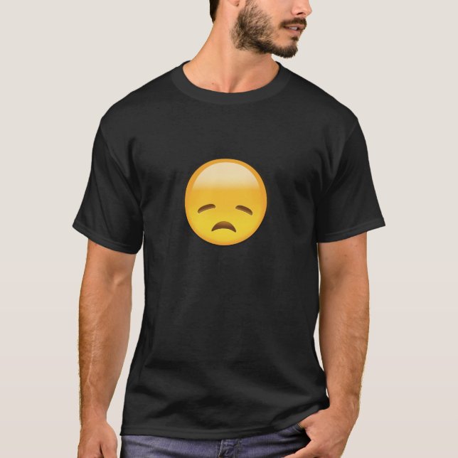 Enttäuschtes Gesicht Emoji T-Shirt (Vorderseite)