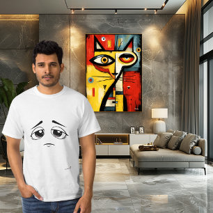 Enttäuschtes Gesicht Sonntag Stimmung Minimal De T-Shirt