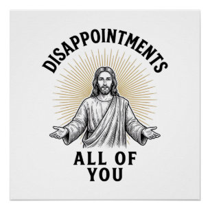 Enttäuschungen euch alle Vintage religiöse Bluse Poster
