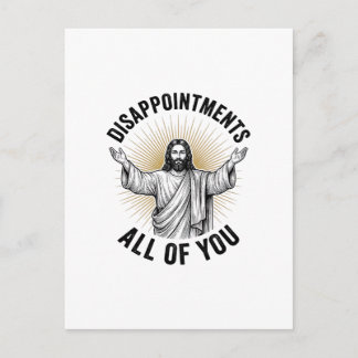 Enttäuschungen euch alle Vintage religiöse Shirt Postkarte