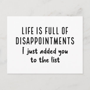 Enttäuschungen Postkarte