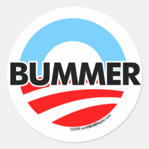 Enttäuschungs-Logo Obama O Runder Aufkleber