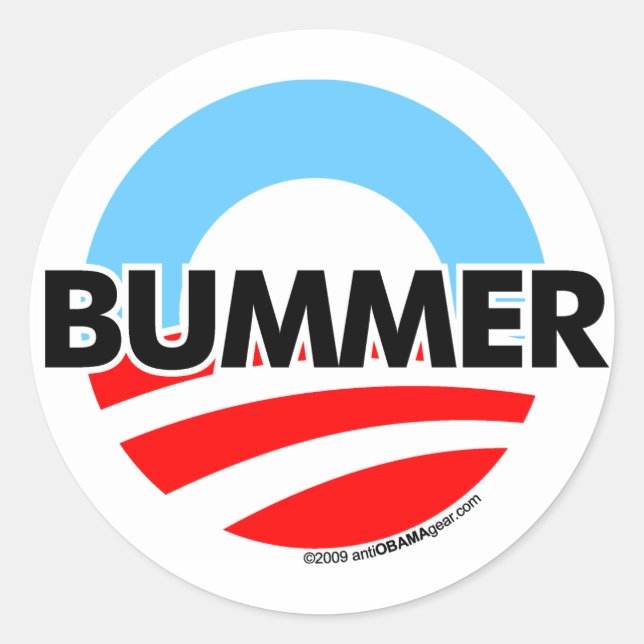 Enttäuschungs-Logo Obama O Runder Aufkleber (Vorderseite)