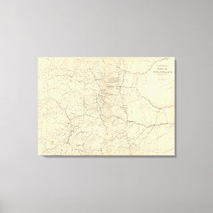 Entwässerungs-Karte von Colorado Leinwanddruck