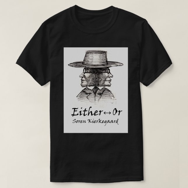 entwederoder Kierkegaard Buchüberdeckung T-Shirt (Design vorne)