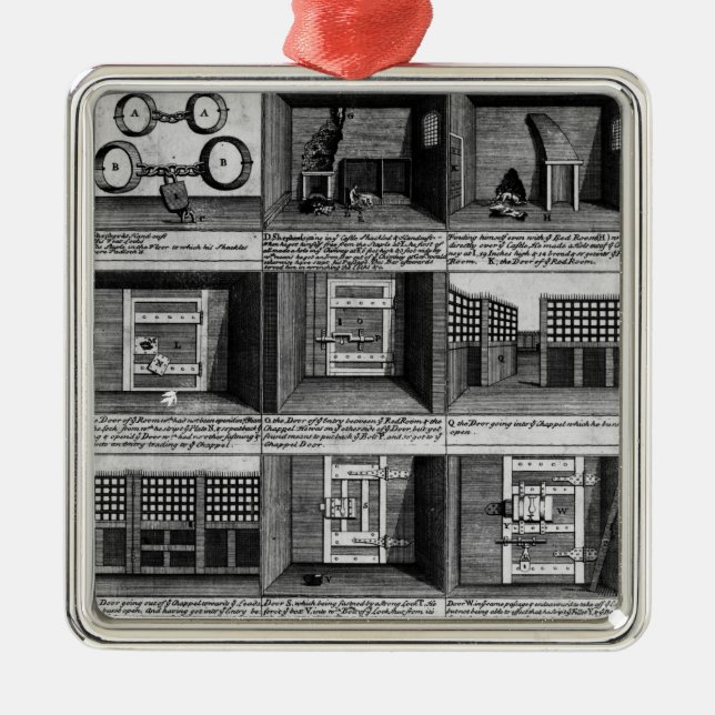 Entweichenform Newgate Gefängnis des Schäfers Silbernes Ornament (Vorne)